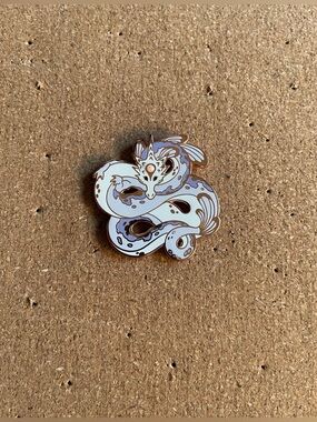 Ukiyoe Heroes Pearl Dragon Enamel Pin Limited Edition Rose Gold Pink Blue